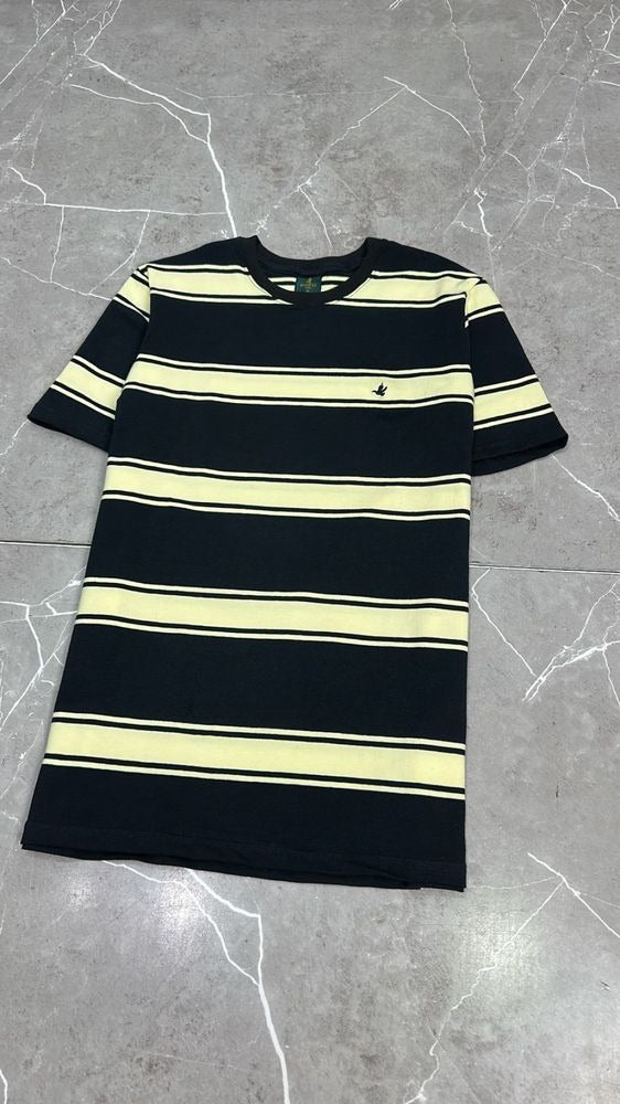 Camisa T-Shirt Listrada Importada Brooksfield Preto/Amarelo Listra