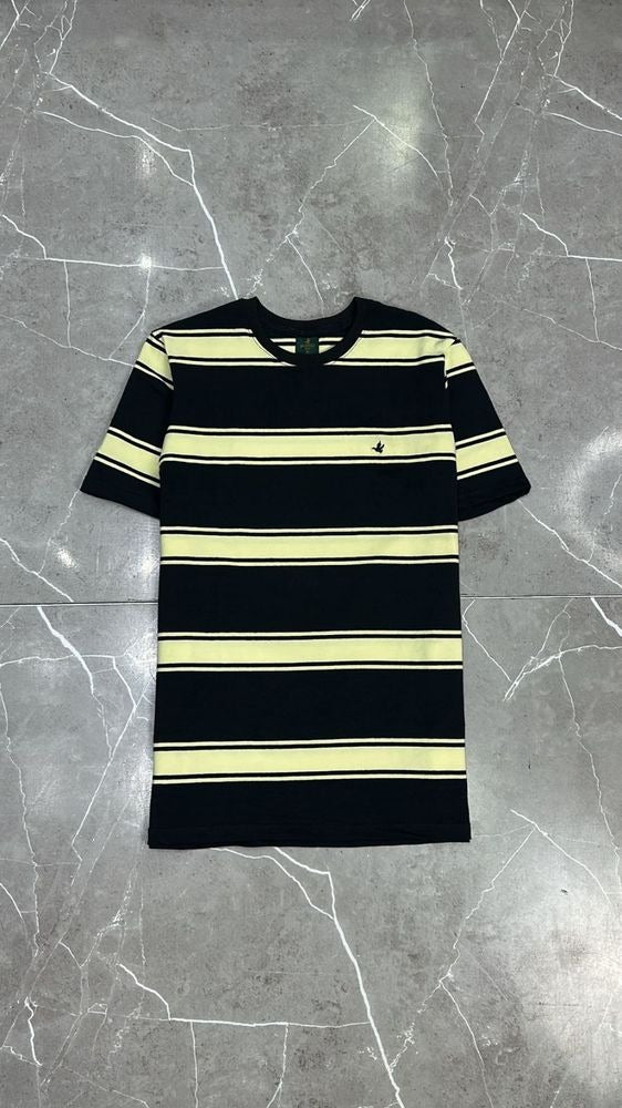 Camisa T-Shirt Listrada Importada Brooksfield Preto/Amarelo Listra