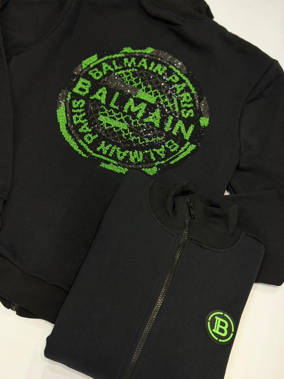 Jaqueta Balmain Preta- Verde Luxo