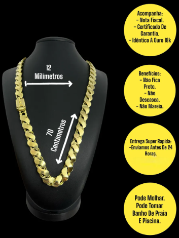 Cordão Corrente Mc Poze Friso S De Moeda Antiga Pingente Top Ouro