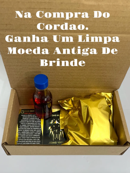 Cordão Mc Poze Corrente Friso K De Moeda Antiga + Friso 18k Ouro
