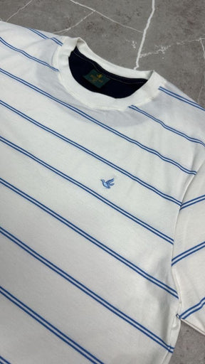 Camisa T-Shirt Listrada Importada Brooksfield Branco Azul  Listra