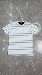 Camisa T-Shirt Listrada Importada Brooksfield Branco Azul  Listra