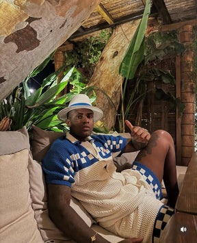 Conjunto Casa Blanca Azul e Branco