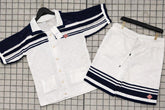 CONJUNTO CASA BLANCA PRETO E AZUL