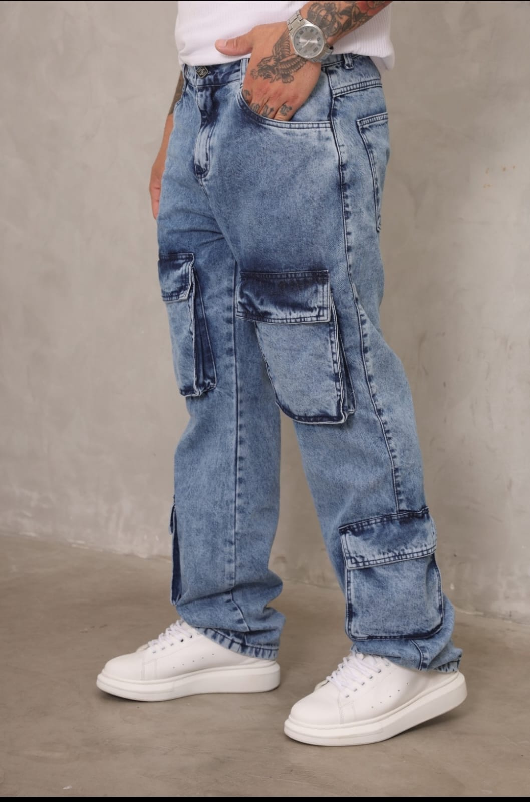 Calça Cargo Multiplos Bolsos