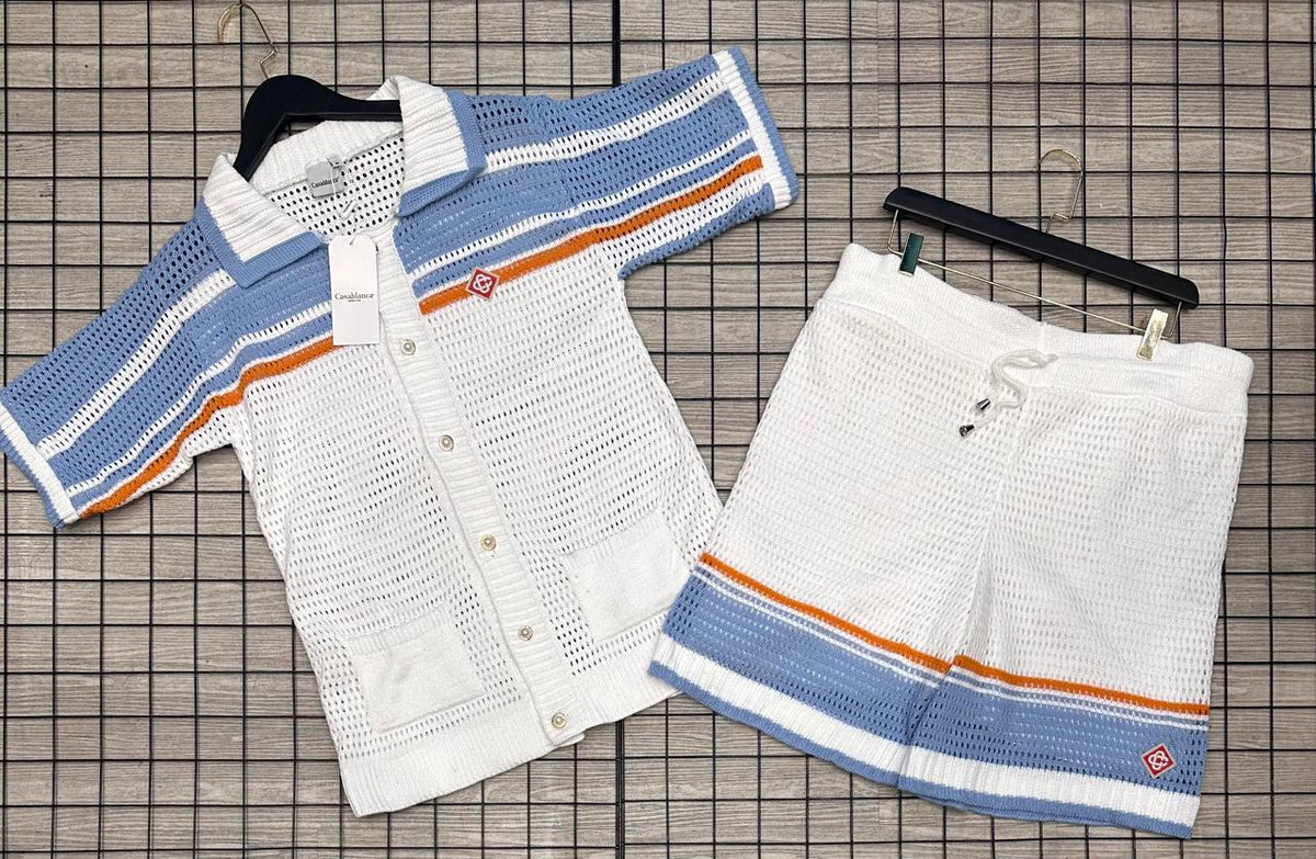 CONJUNTO CASA BLANCA AZUL E LARANJA