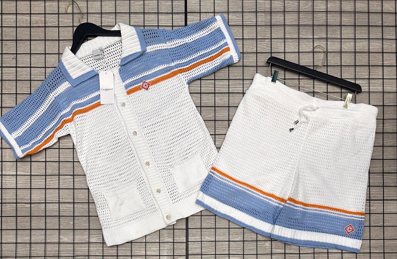 CONJUNTO CASA BLANCA AZUL E LARANJA