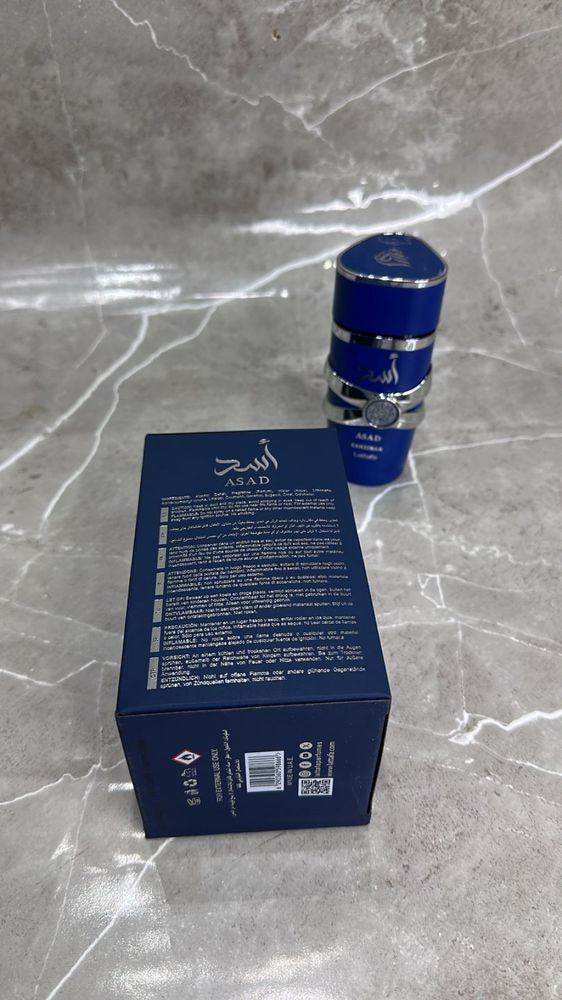 Lattafa Asad Eau de Parfum Azul - Perfume Masculino 100ml Original