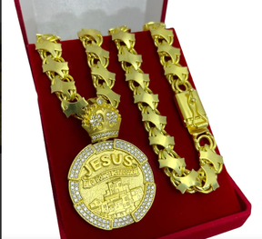 Cordão Mc Poze Corrente Friso K De Moeda Antiga + Friso 18k Ouro