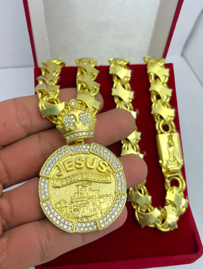 Cordão Mc Poze Corrente Friso K De Moeda Antiga + Friso 18k Ouro