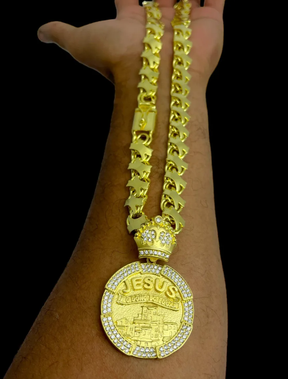 Cordão Mc Poze Corrente Friso K De Moeda Antiga + Friso 18k Ouro