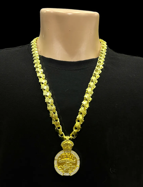 Cordão Mc Poze Corrente Friso K De Moeda Antiga + Friso 18k Ouro