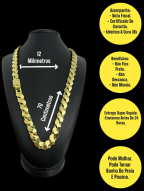 Cordão Friso S + Pingente Mc Poze De Moeda Antiga + Brinde