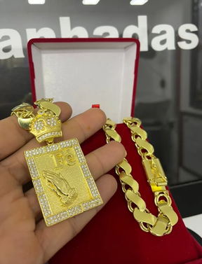 Cordão Friso S + Pingente Mc Poze De Moeda Antiga + Brinde