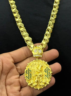 Cordão Corrente Moeda Antiga Tío Patinhas Top Cravejado Dourado